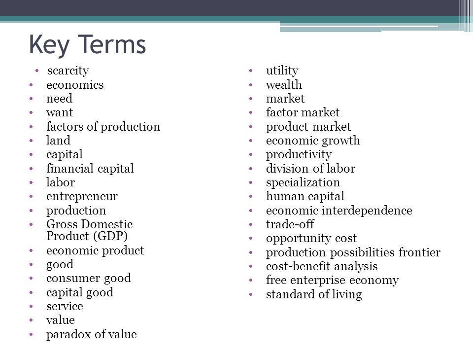 Economic terms