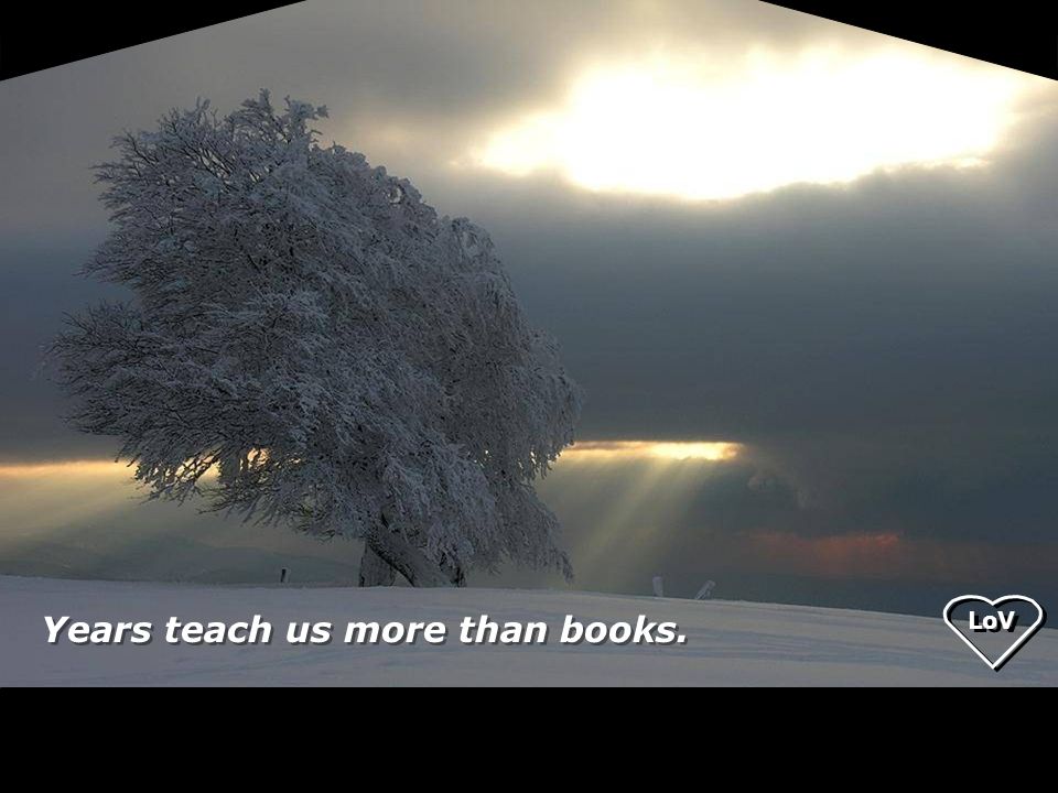 LoV Years teach us more than books.
