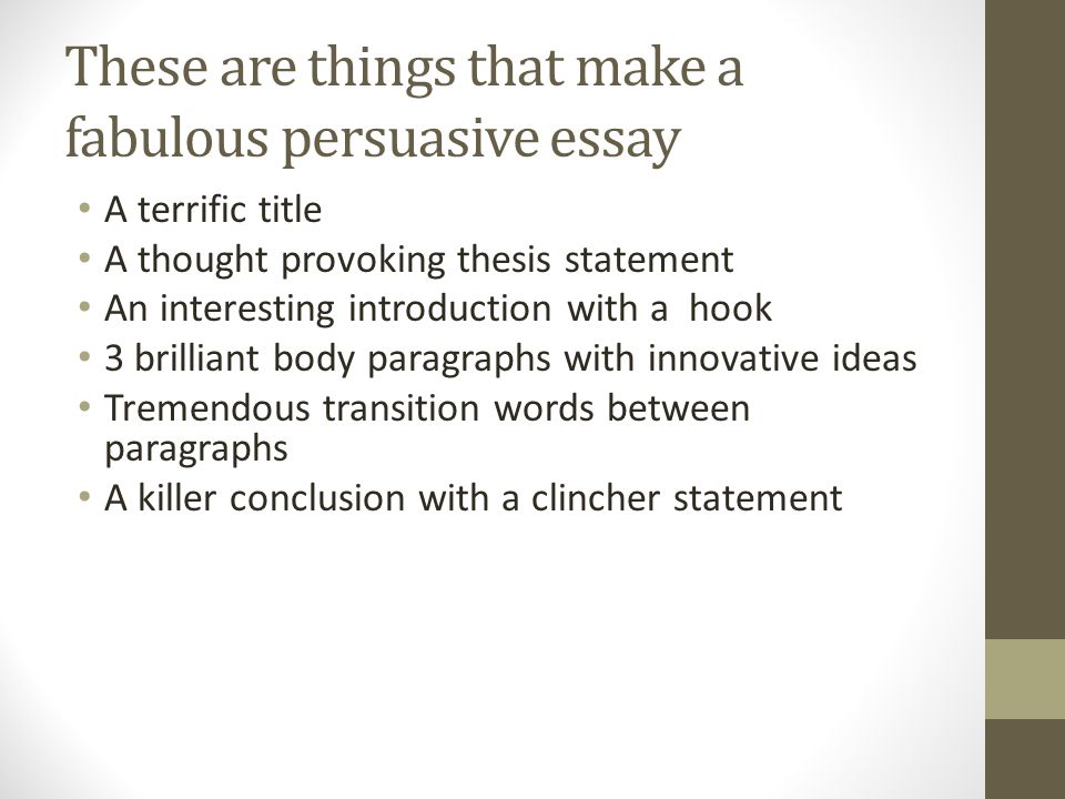 whats a good thesis statement for a persuasive essay After reading your thesis statement, the reader should think, this essay is going to try to convince me of something a good thesis has two parts. whats a good thesis statement for a persuasive essay After reading your thesis statement, the reader should think, this essay is going to try to convince me of something a good thesis has two parts.