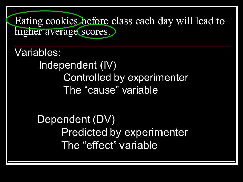 Eating cookies before class each day will lead to higher average scores.