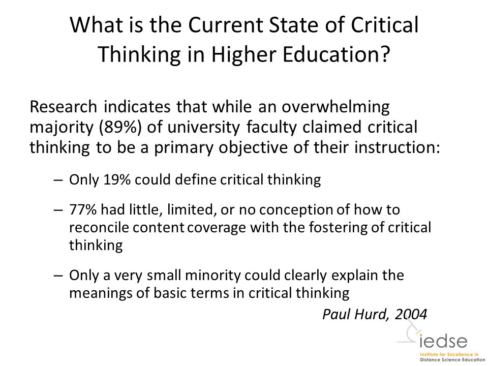 Higher Education - Critical Thinking