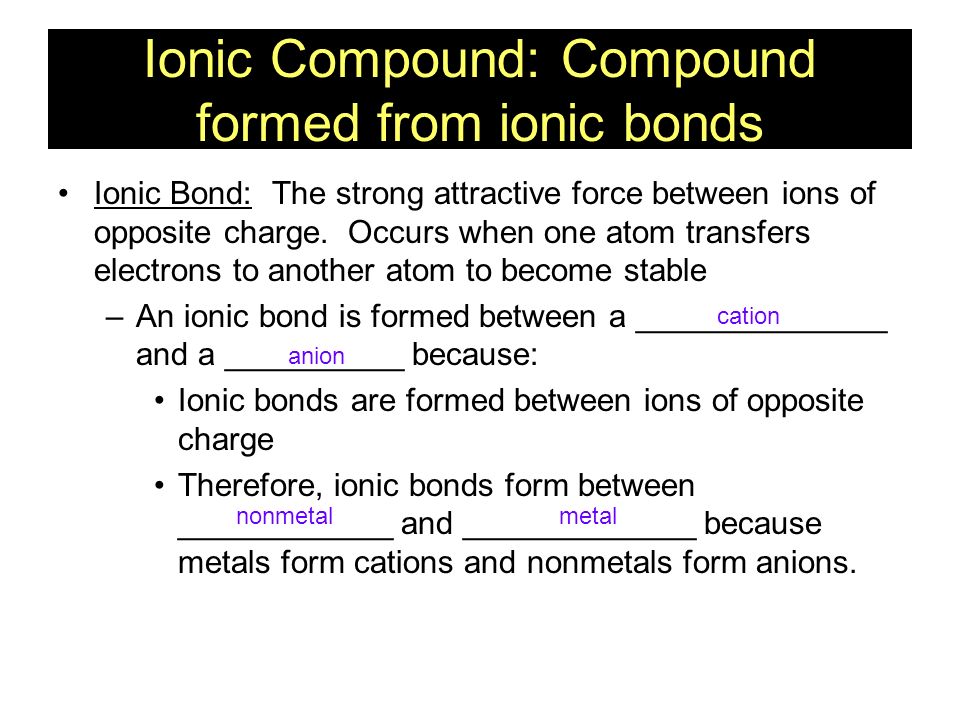 bonding the properties of a compound are different from the ionic compounds form