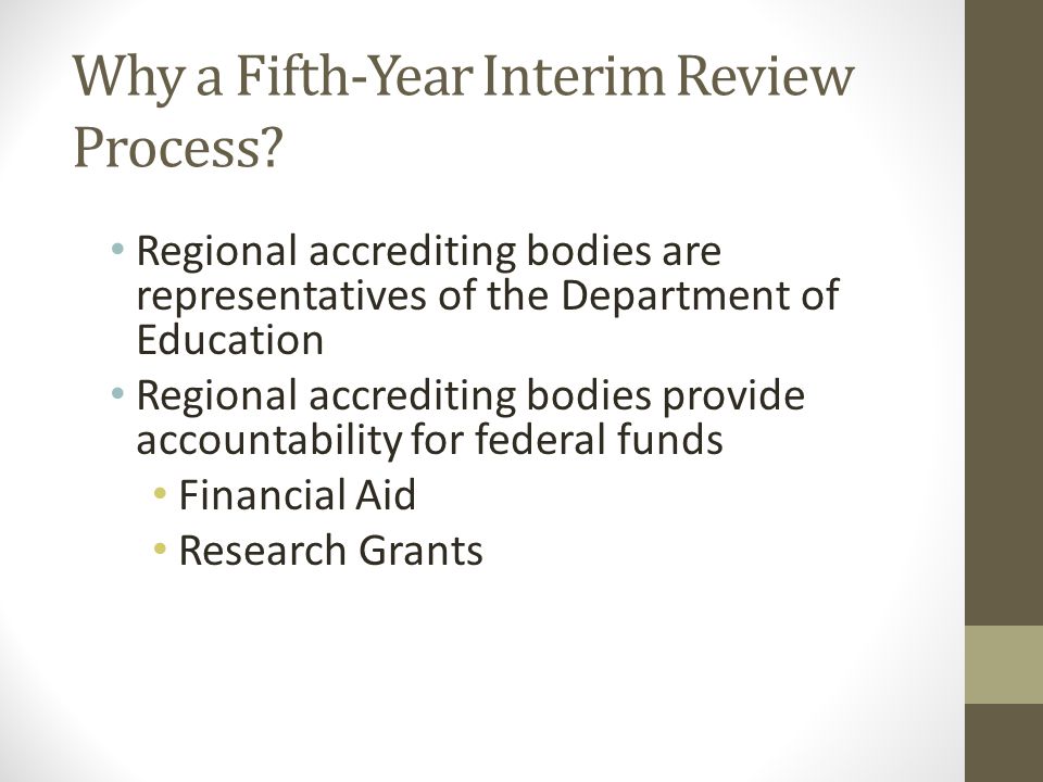 Why a Fifth-Year Interim Review Process.