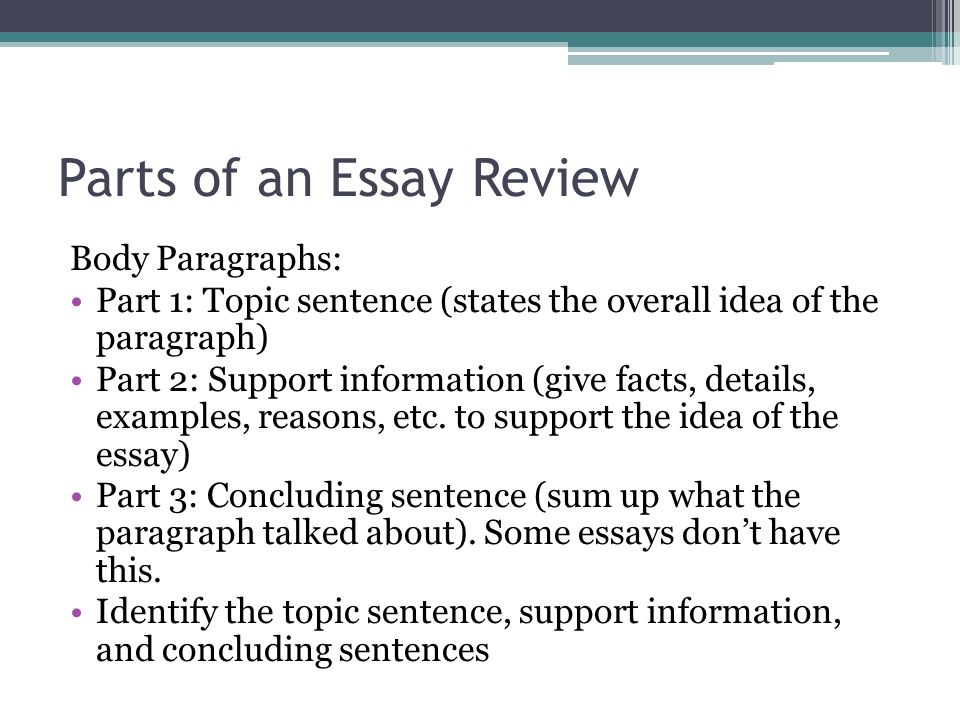 5 parts of an essay