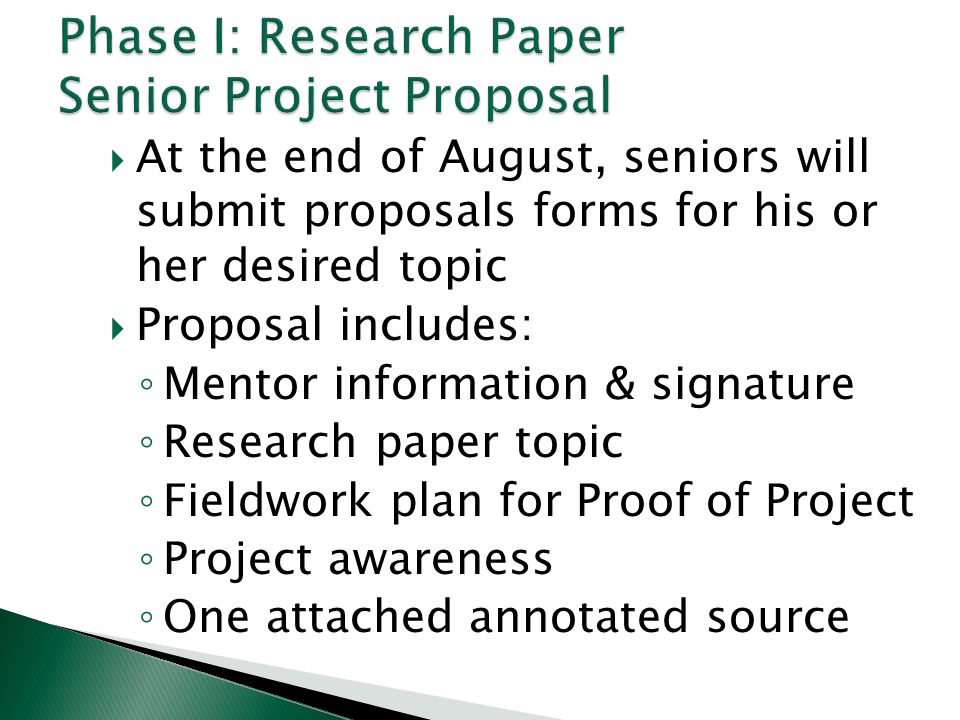 Senior project research paper requirements