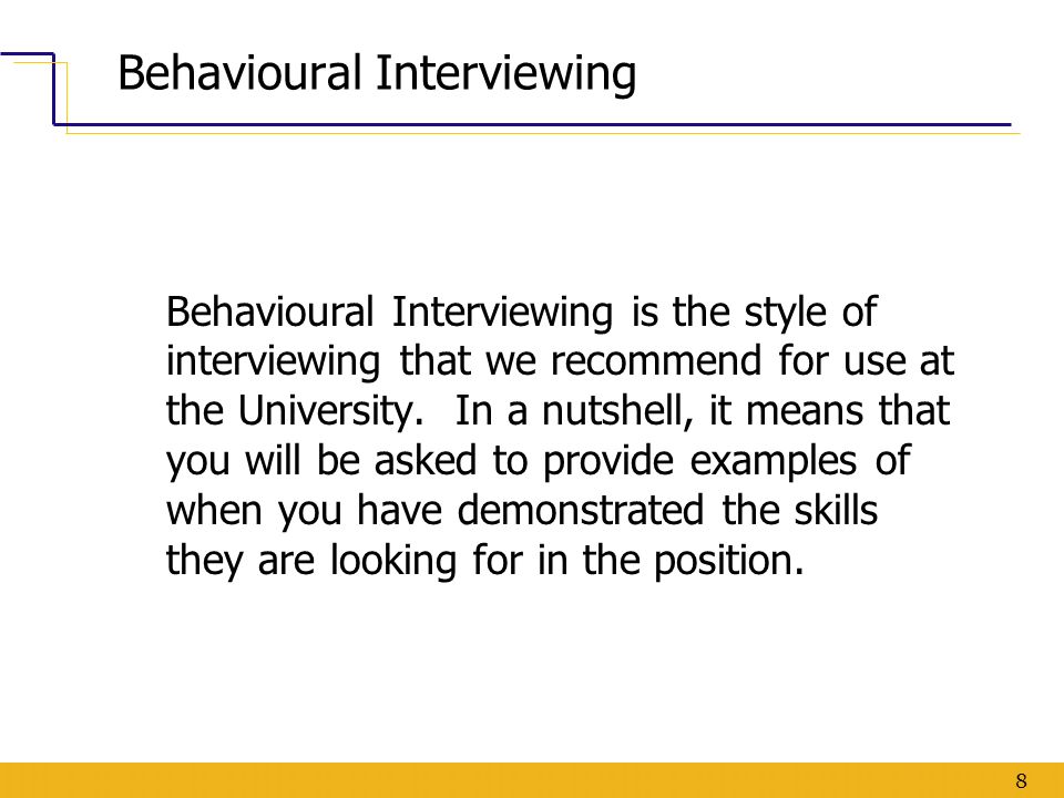 preparing for a behavioural interview