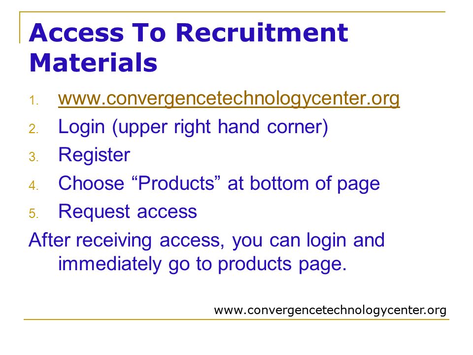 Access To Recruitment Materials 1.
