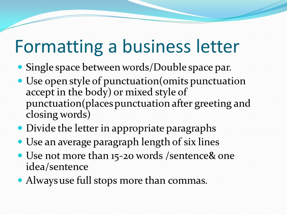 business letter words