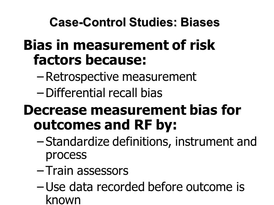 Selection bias in case control study
