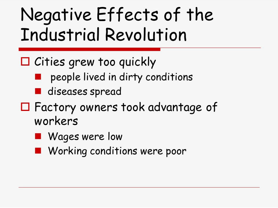 effects of the industrial revolution