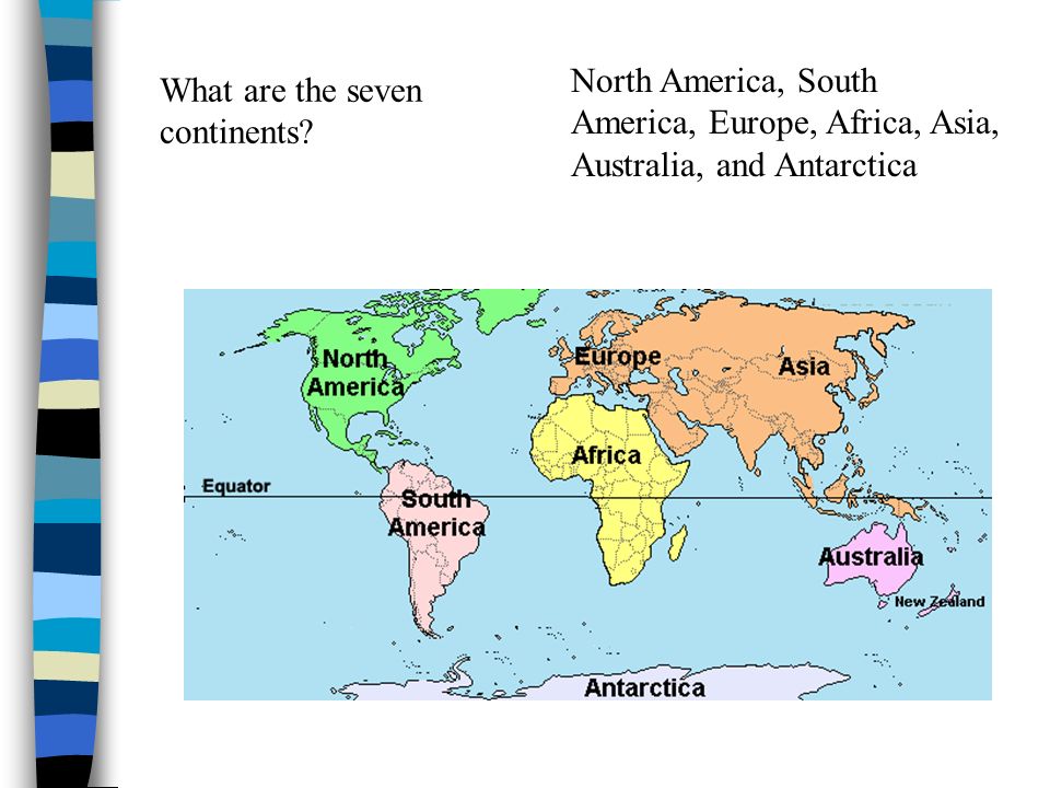 What are the seven continents.