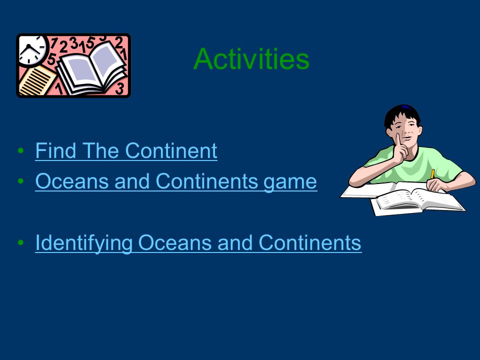 Activities Find The Continent Oceans and Continents game Identifying Oceans and Continents