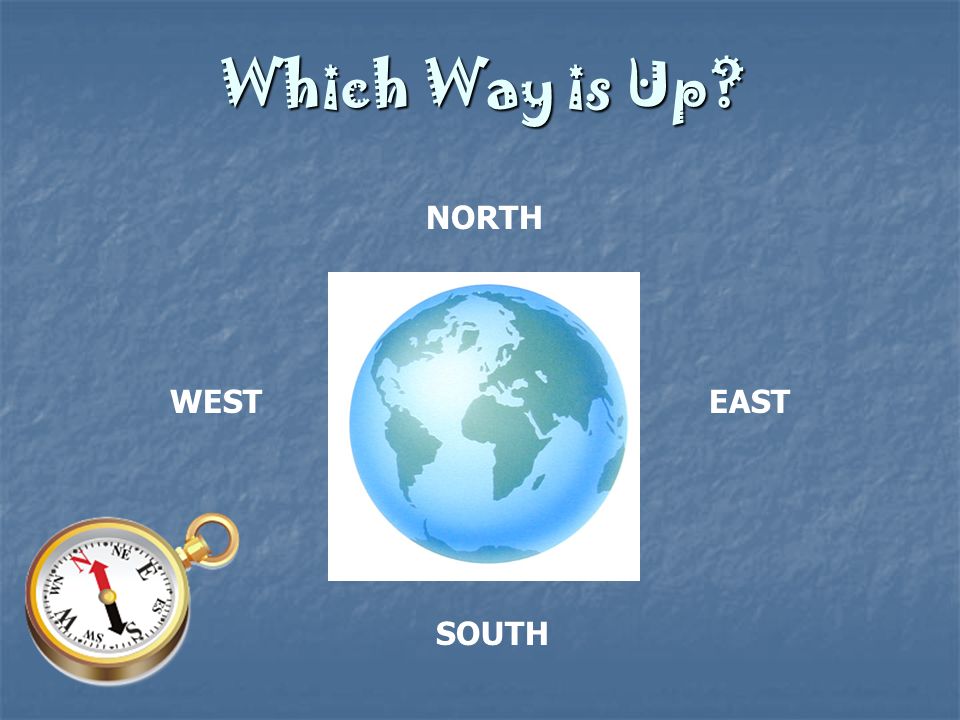 Which Way is Up NORTH SOUTH WESTEAST