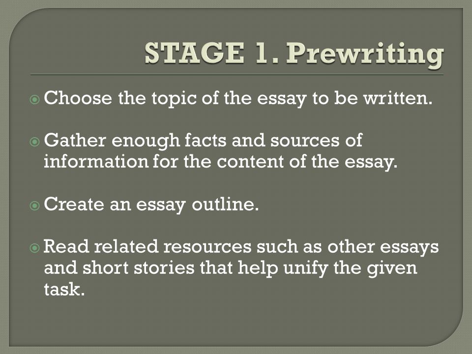  Choose the topic of the essay to be written.