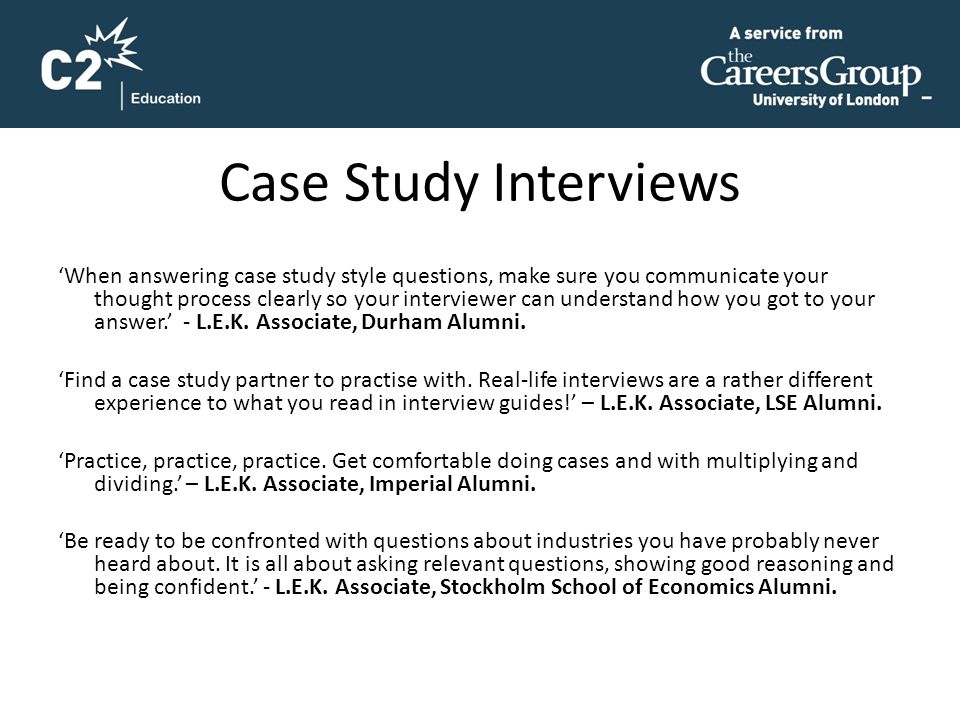 Strategy case study interview examples