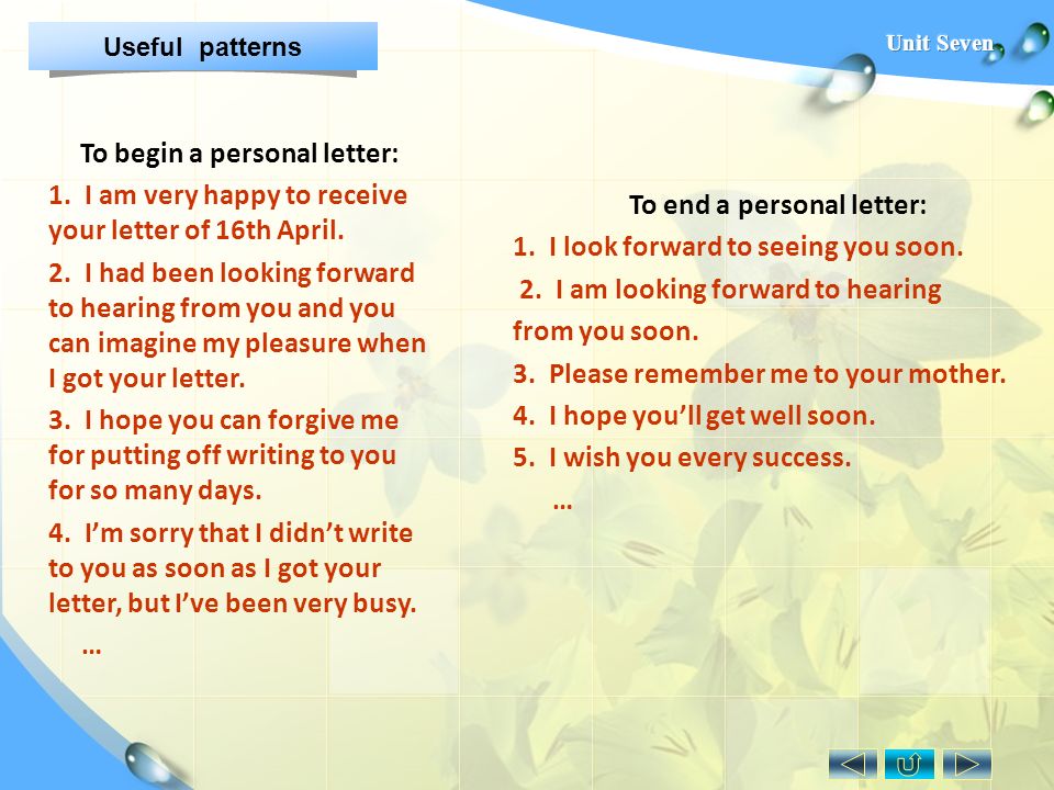 how to begin a personal letter
