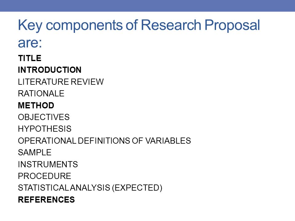 components of research proposal