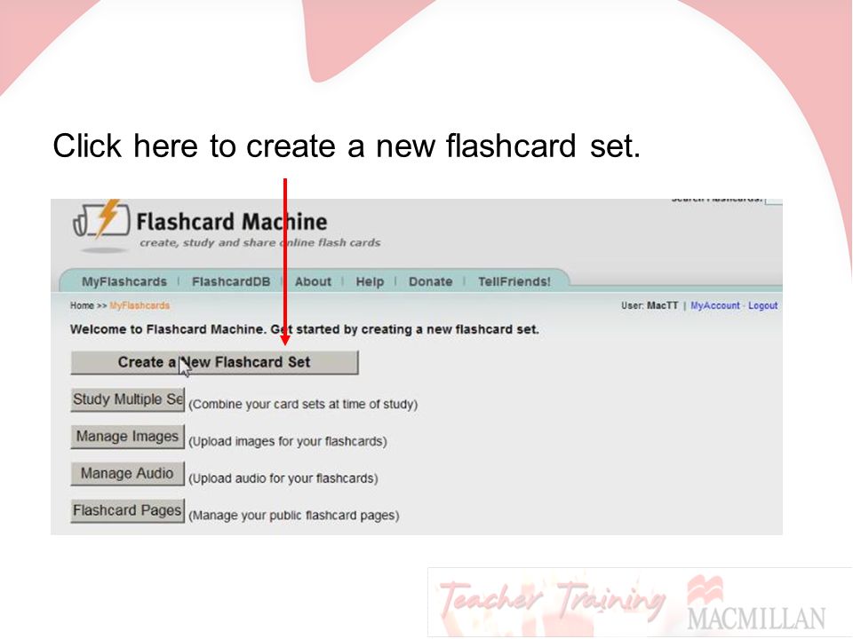 Click here to create a new flashcard set.