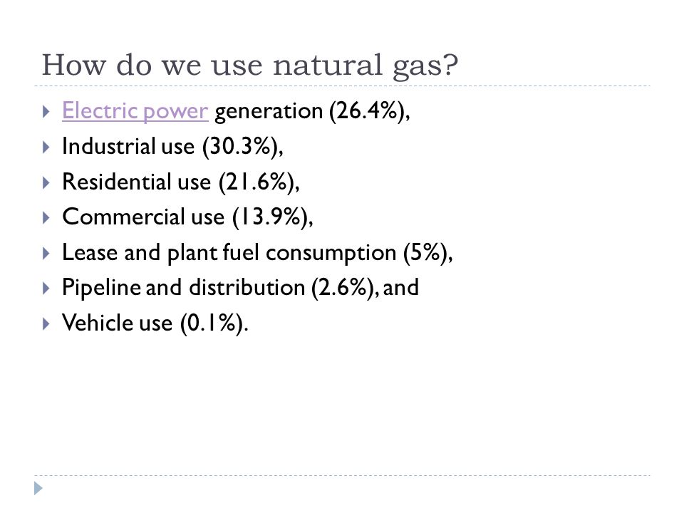 How do we use natural gas.