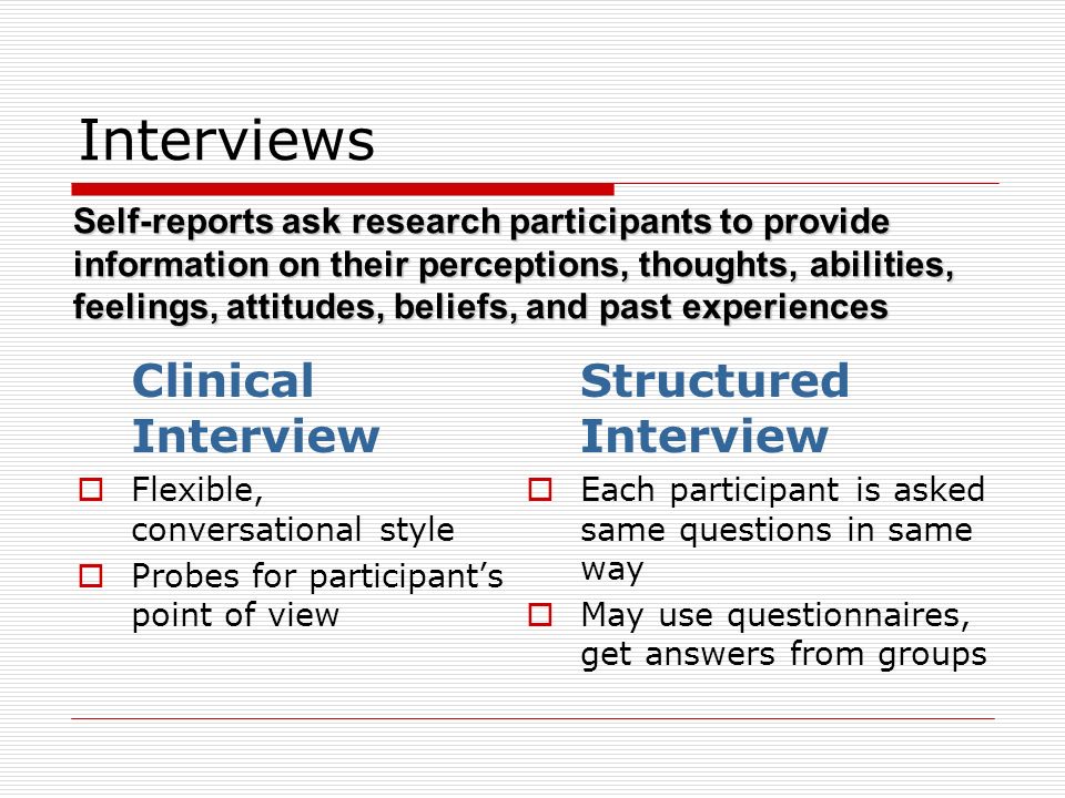 structured interview answers