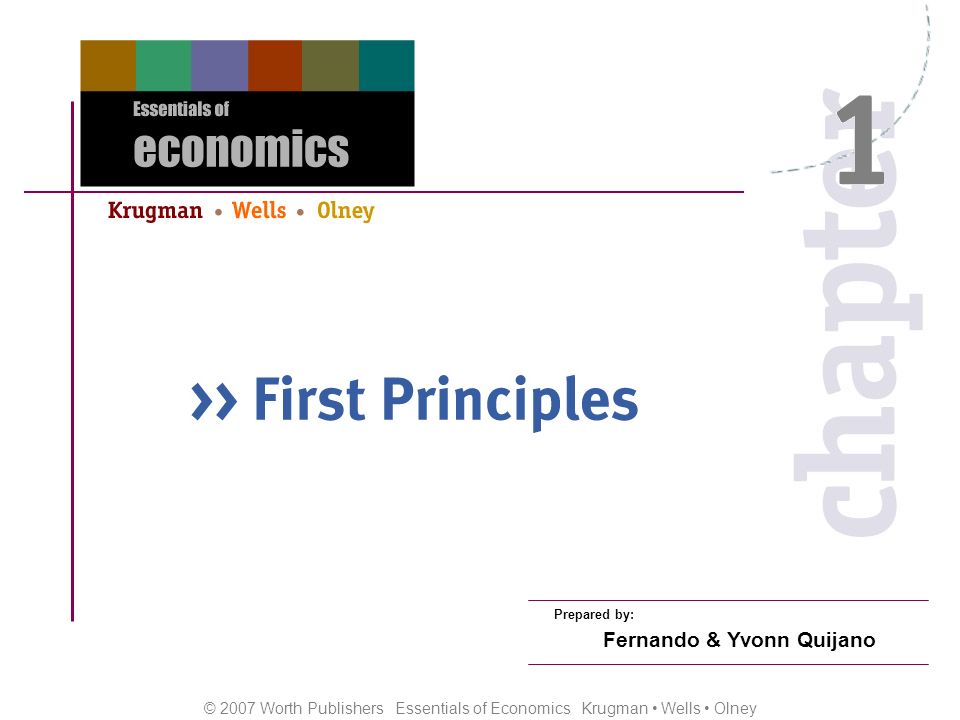 © 2007 Worth Publishers Essentials of Economics Krugman Wells Olney Prepared by: Fernando & Yvonn Quijano