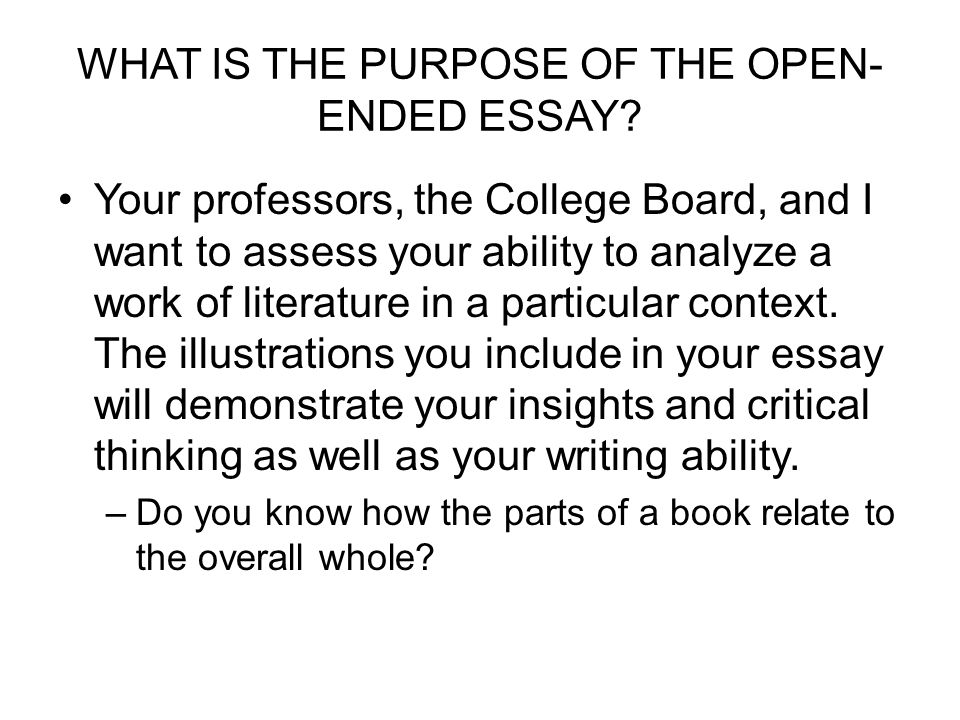 Ap english literature open ended essay questions