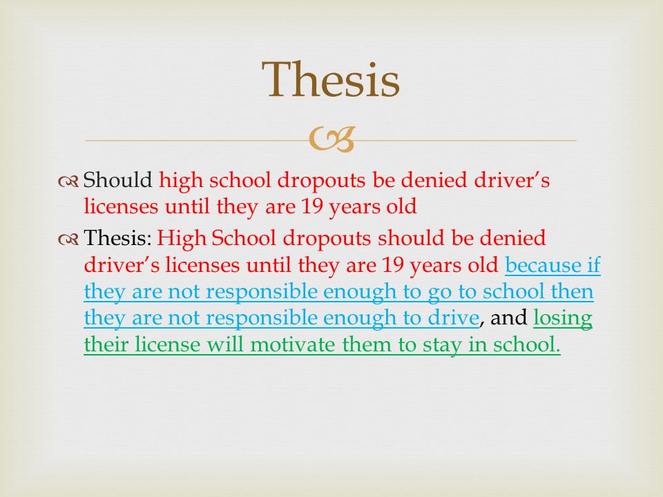 high school dropout thesis high school dropout thesis