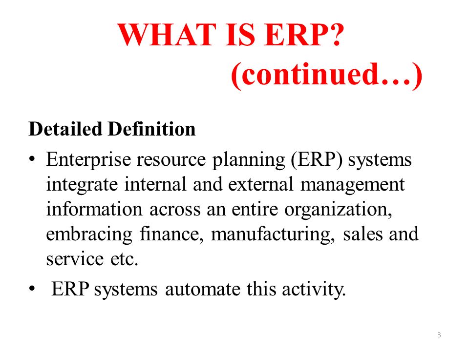 enterprise resource planning definition