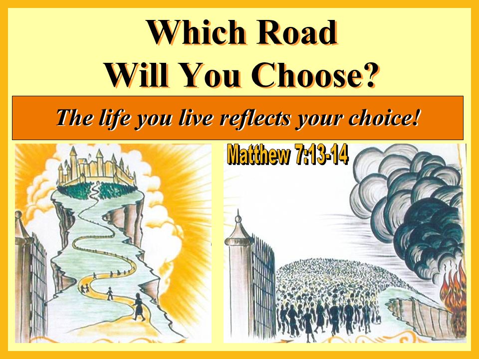 Which Road Will You Choose The life you live reflects your choice!