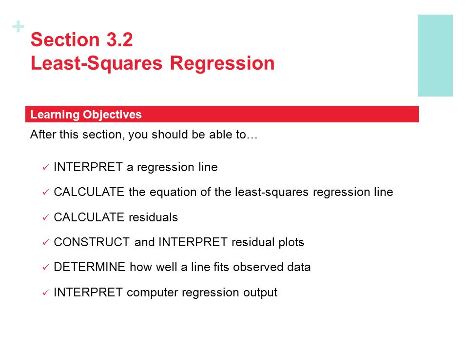 Least Squares Regression Equation Calculator Talkchannels Section 3 2 Least Squares Regression After This You