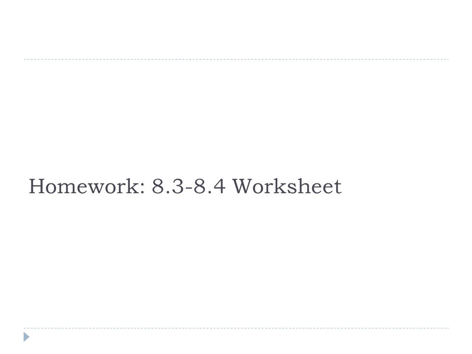 Homework: Worksheet