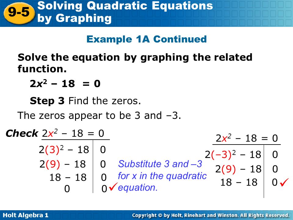 Steps For Solving Quadratic Equations By Graphing Talkchannels Holt Algebra Solving Quadratic Equations By Graphing 9 5