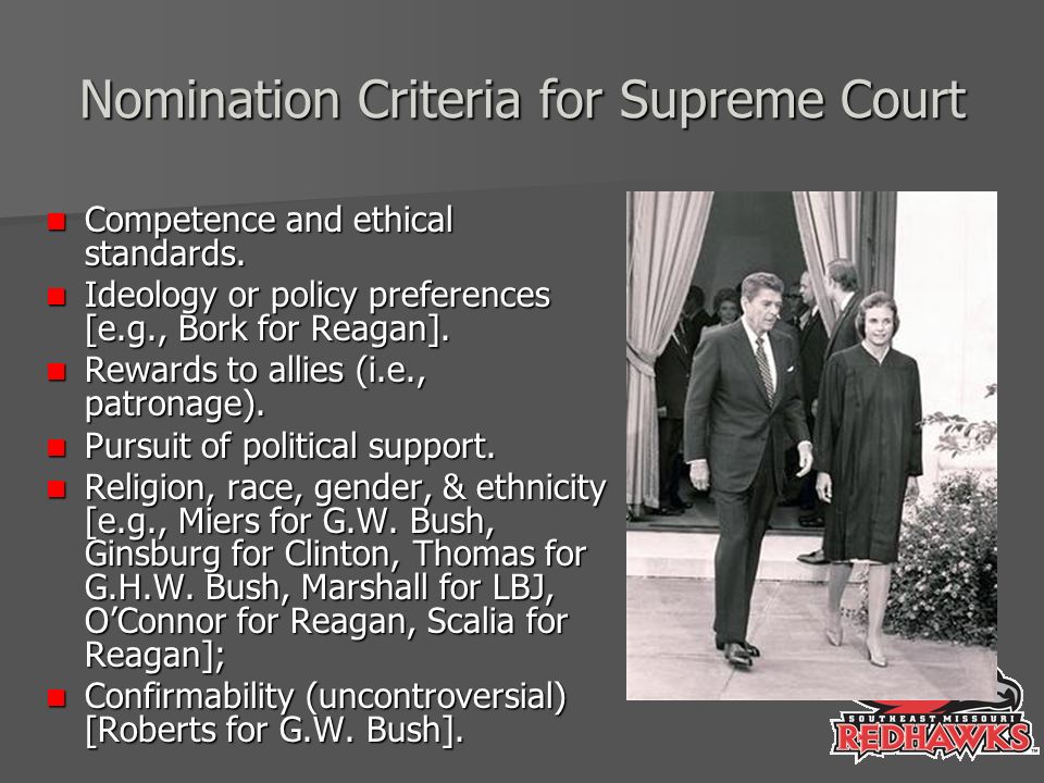 Nomination Criteria for Supreme Court Competence and ethical standards.