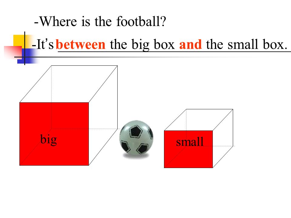 big small -Where is the football.