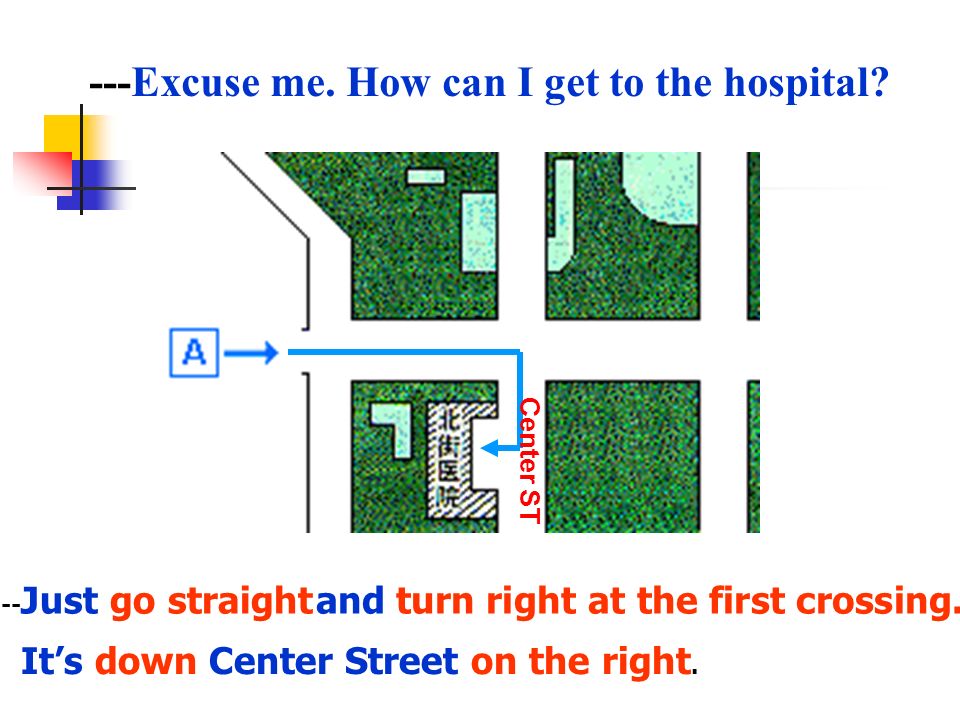 ---Excuse me. How can I get to the hospital.