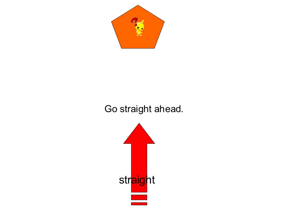 Go straight ahead. straight