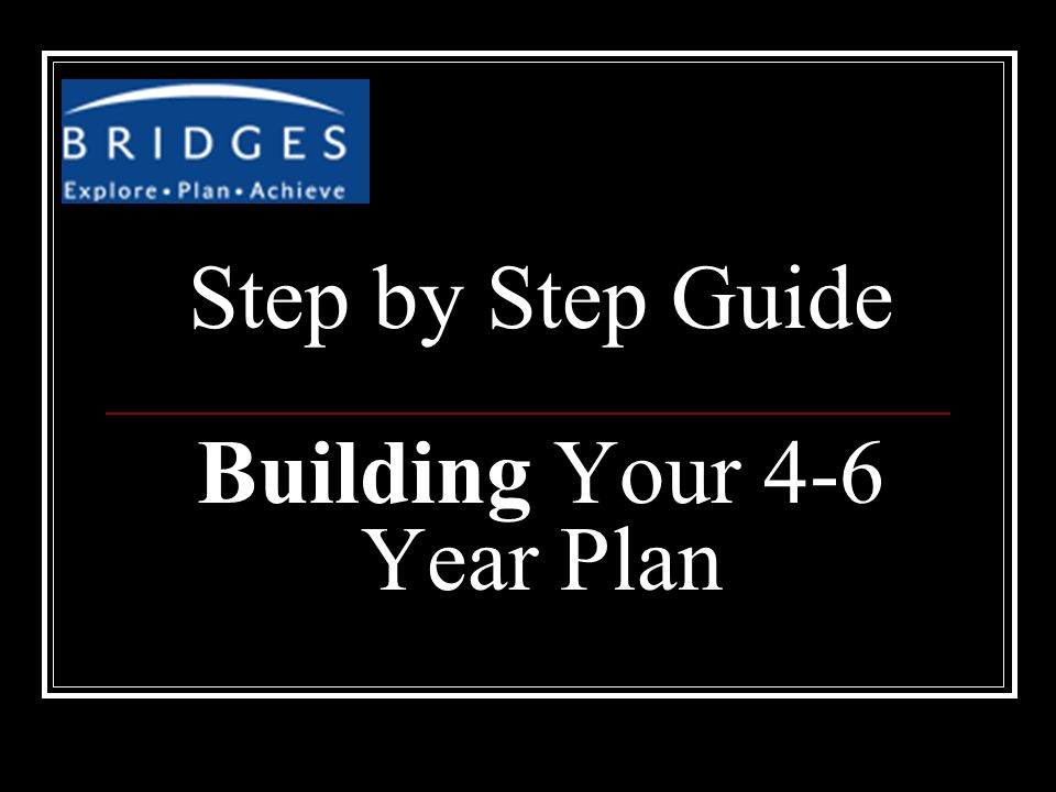 Step by Step Guide Building Your 4-6 Year Plan