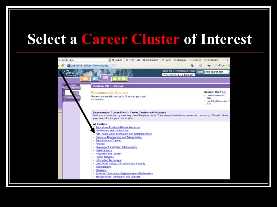 Select a Career Cluster of Interest