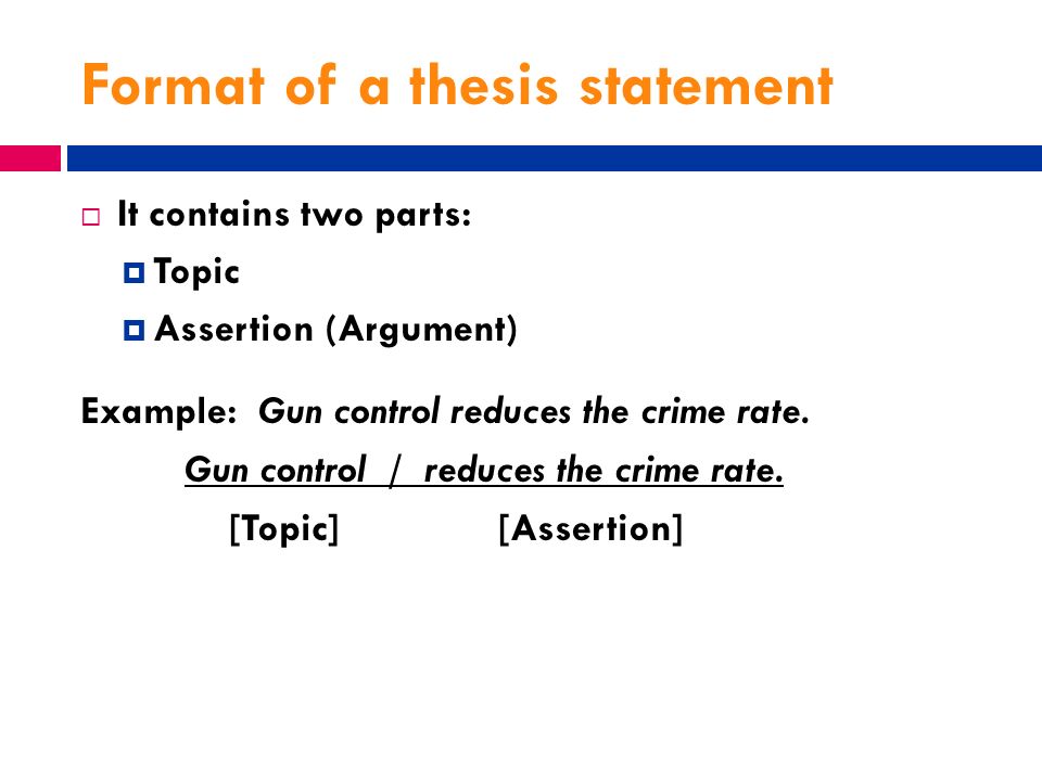 Thesis statement for pro gun control