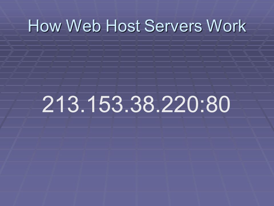 How Web Host Servers Work :80