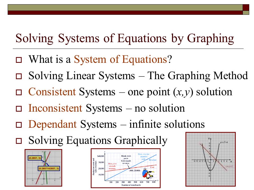 Solving Systems Of Equations By Graphing What Is A System Solving Systems Of Equations By Graphing What Is A System