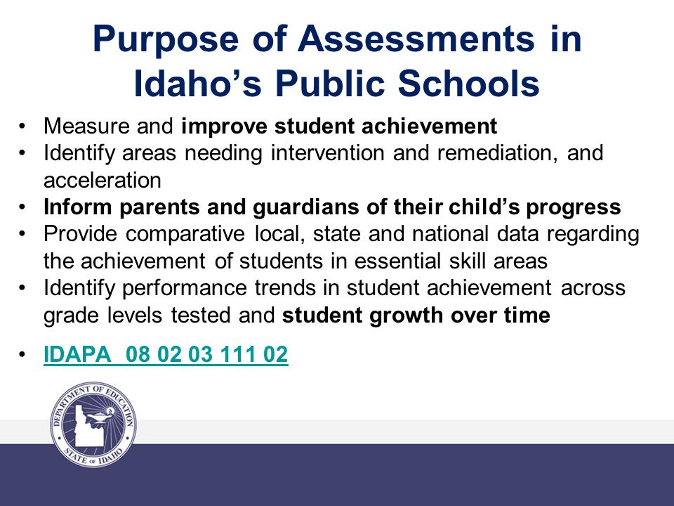 purpose of assessment purpose of assessment