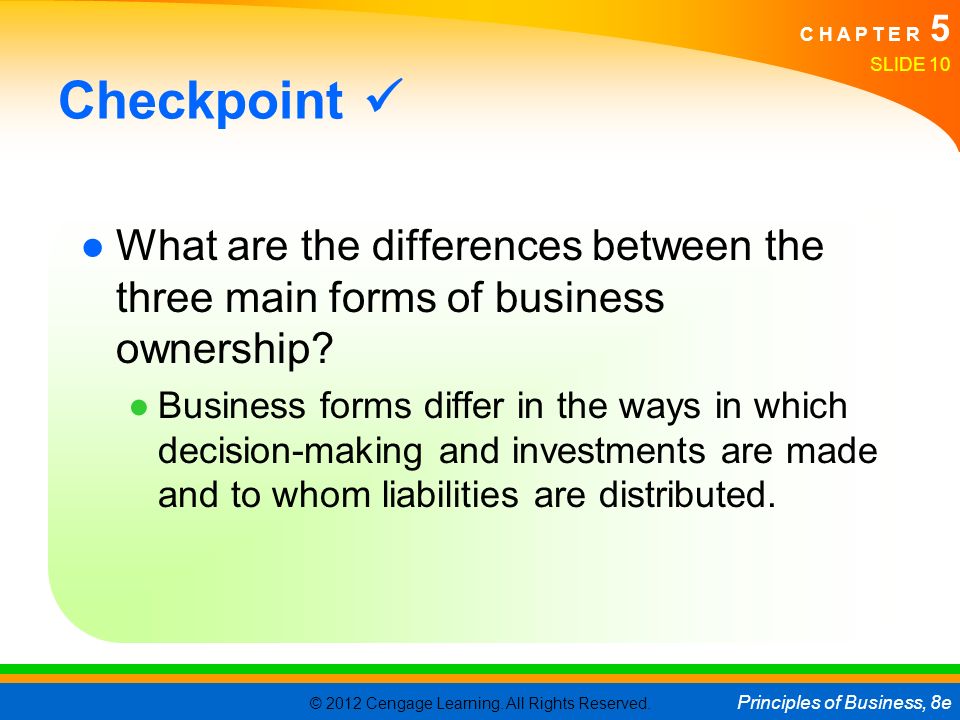 three main forms of business ownership