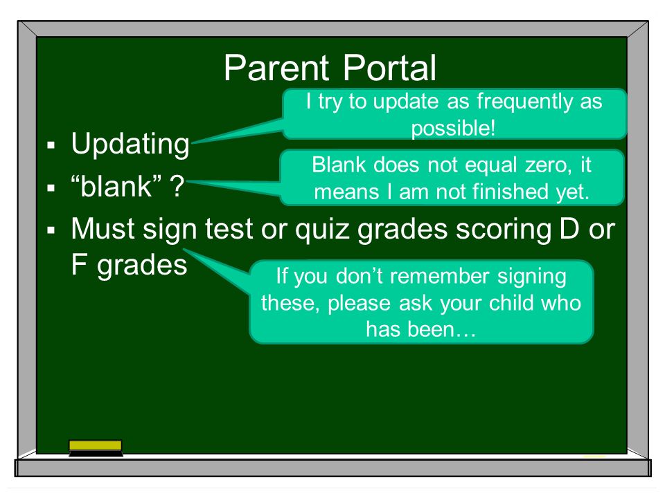 Parent Portal  Updating  blank .