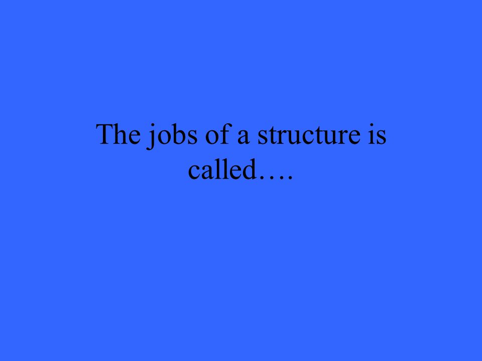 The jobs of a structure is called….