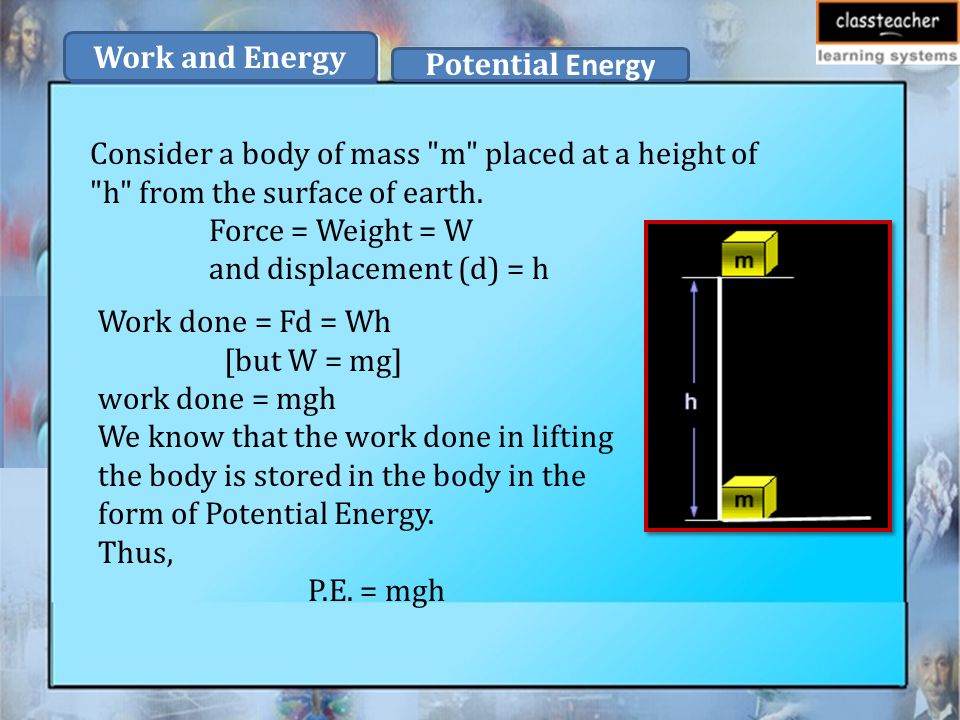 Consider a body of mass m placed at a height of h from the surface of earth.