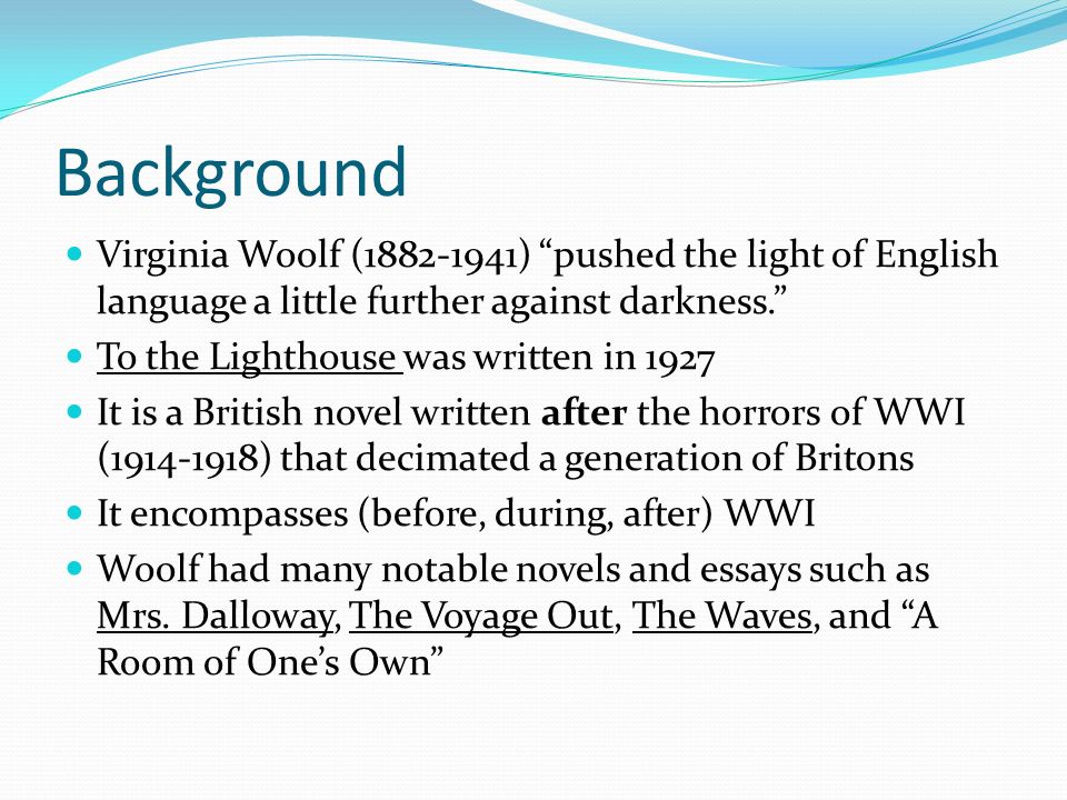 woolf and modern essay A short summary and analysis of virginia woolf's 1919 essay virginia woolf's essay 'modern fiction', which was originally published under the title 'modern novels' in 1919, demonstrates in essay form what her later novels bear out: that she had set out to write something different from her contemporaries analysis of this important short essay. woolf and modern essay A short summary and analysis of virginia woolf's 1919 essay virginia woolf's essay 'modern fiction', which was originally published under the title 'modern novels' in 1919, demonstrates in essay form what her later novels bear out: that she had set out to write something different from her contemporaries analysis of this important short essay.