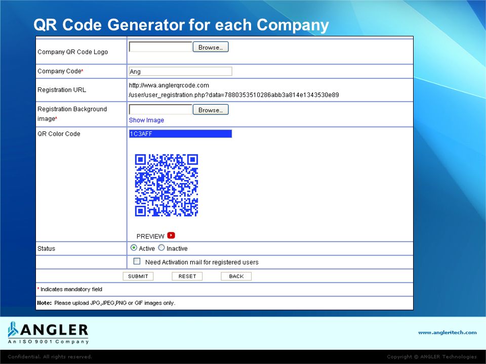 QR Code Generator for each Company