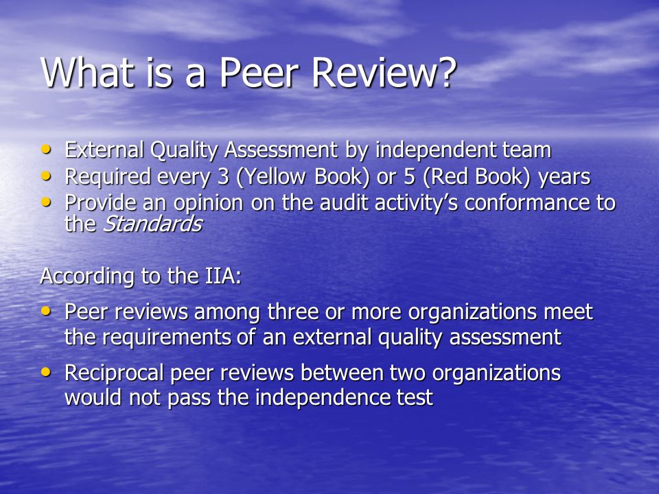What is a Peer Review.
