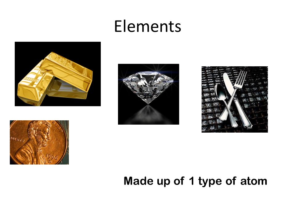 Elements Made up of 1 type of atom